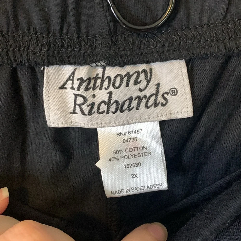 Anthony Richards Two Piece Set Top and Pants Blue and Black Size 2X
